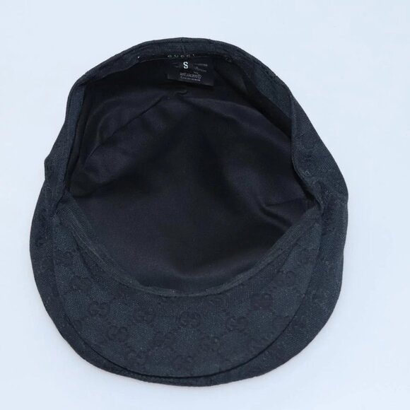 GUCCI GG Canvas Hunting Cap Hat S Black Auth yk16802V - Picture 9 of 14